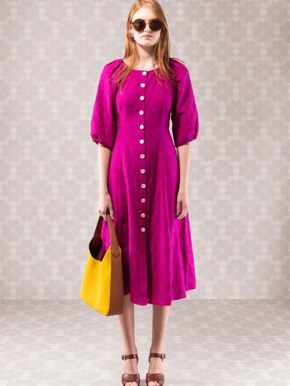 Kate Spade floral jacquard midi dress